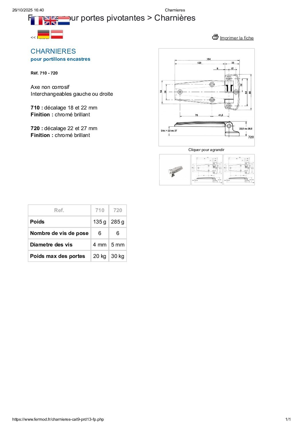 Charnière FERMOD 720-22 – Image 5