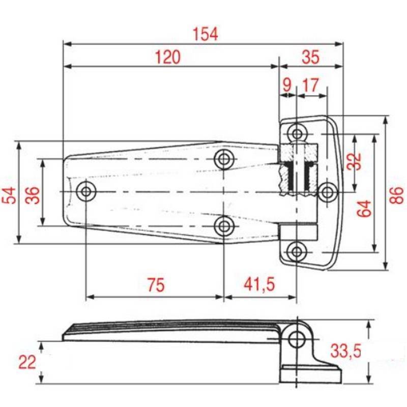 Charnière FERMOD 720 22 schema