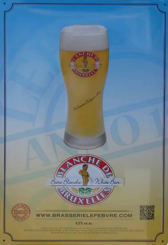 Plaque émaillée BLANCHE DE BRUXELLE