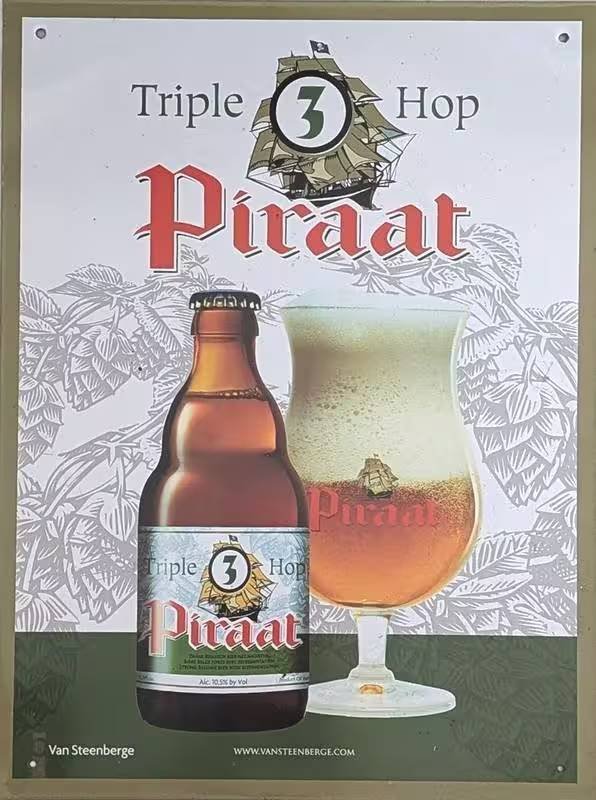 Plaque émaillée Piraat Triple Hop
