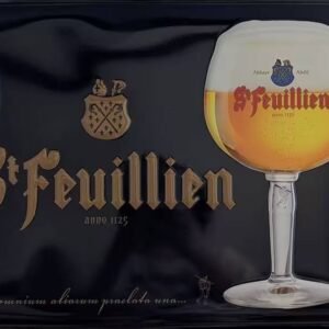 Plaque émaillée St Feuillien Via omnium aliarum praelata una...