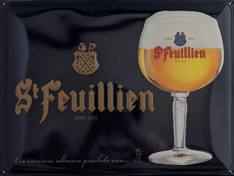 Plaque émaillée St Feuillien Via omnium aliarum praelata una...