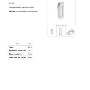 Charnière FERMOD G 425 G 525