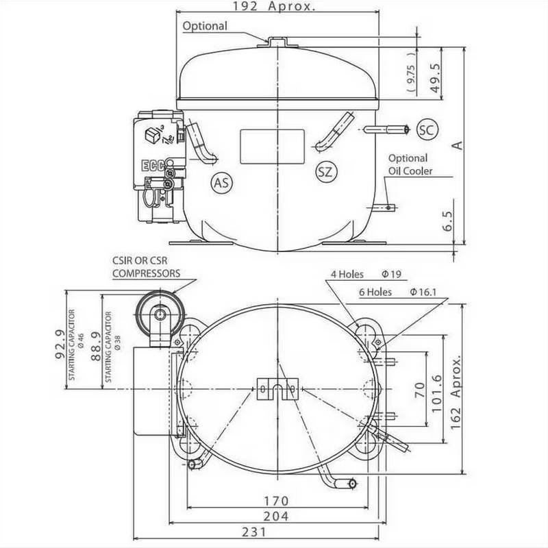 Compresseur CUBIGEL ML45FB schema