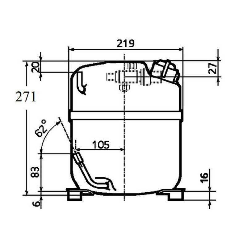 Compresseur TECUMSEH CAJ4492Y schema