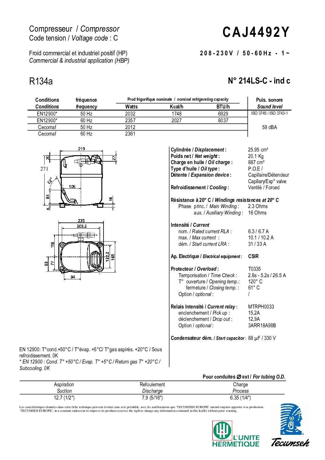Compresseur TECUMSEH LUNITE HERMETIQUE CAJ4492Y pdf.jpg