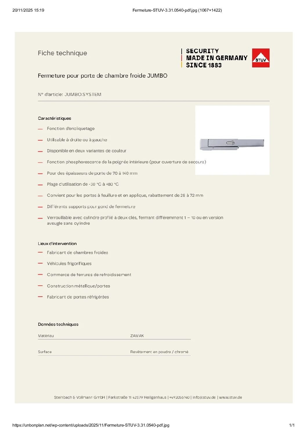 Fermeture STUV JUMBO – Image 4