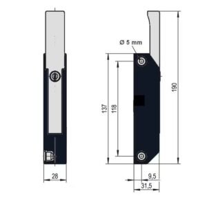 Fermeture STUV KMKV 100 noir