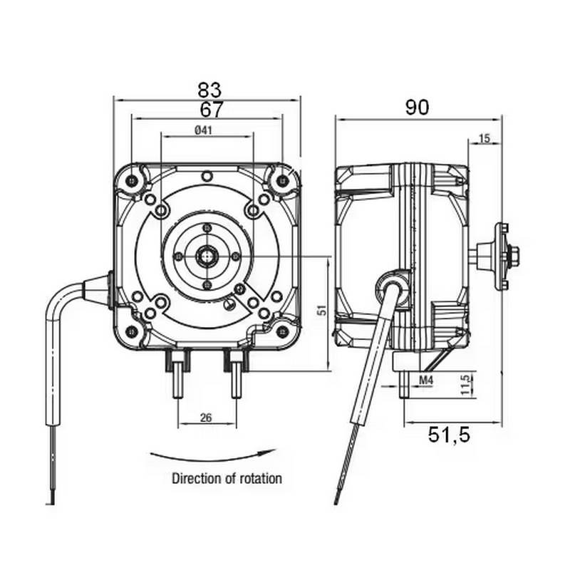 Moteur ebm papst iQ3612 schema