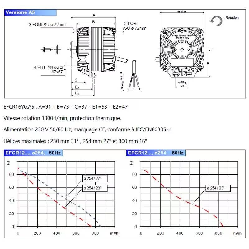 moteiur ventilateur MA VIB EFCR07Y0 schema