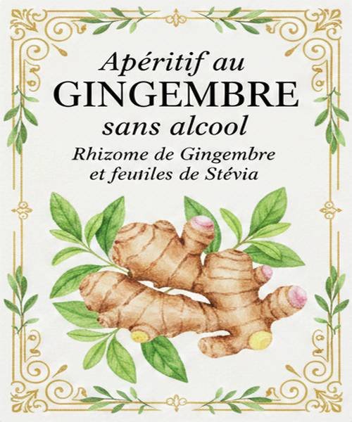 Apéritif au GINGEMBRE sans alcool sans sucre 5 Aperitif au GINGEMBRE sans alcool sans sucre etiquette.jpg