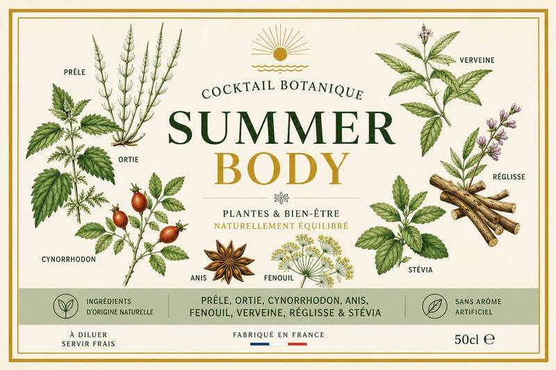Cocktail SUMMER BODY sans alcool, sans sucre 5 Cocktail SUMMER BODY sans alcool sans sucre etiquette.jpg