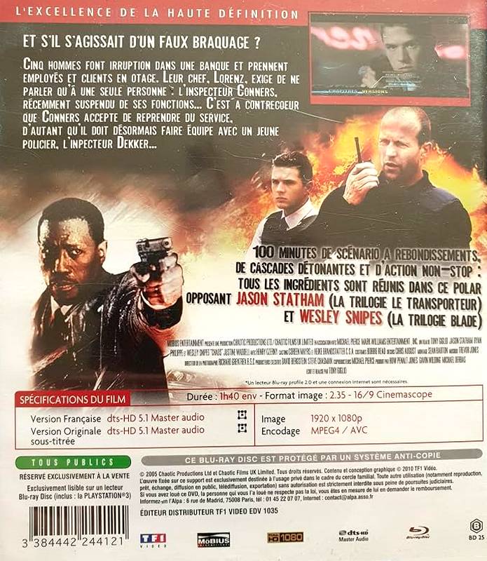 Chaos Blu-ray (comme neuf) 5 Chaos Blu ray recto