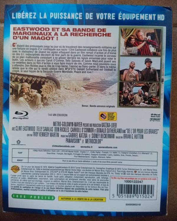 De l'or pour les braves Blu-ray (comme neuf ) 5 De l'or pour les braves recto